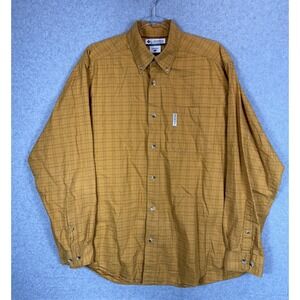 Columbia Shirt Mens Large Yellow Plaid Button Down Long‎ Sleeve Outdoor Casual